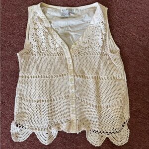 Together White Buttoned Tank Top